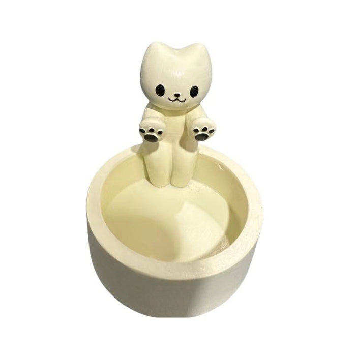 Vibe Geeks Durable High Tempe Cartoon Cute Kitten Candlestick Aromatherapy Candle Holder