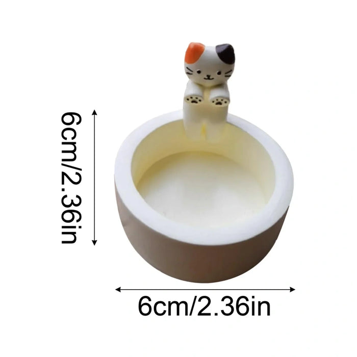 Vibe Geeks Durable High Tempe Cartoon Cute Kitten Candlestick Aromatherapy Candle Holder