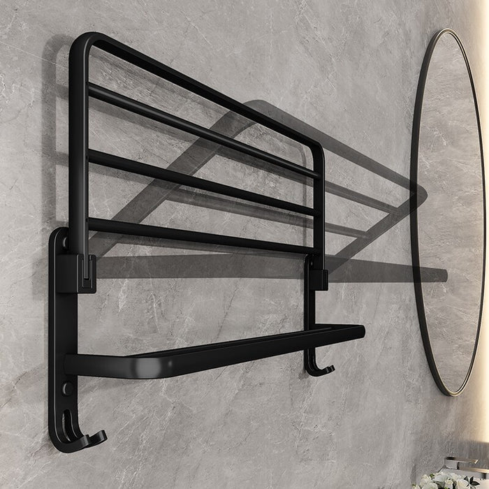 Vibe Geeks Wall Mount Foldable Aluminumtowel Rack