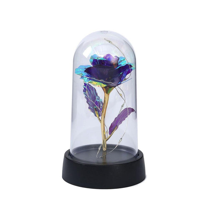 Vibe Geeks Led Enchanted Galaxy Rose With Fairy Lights In Dome