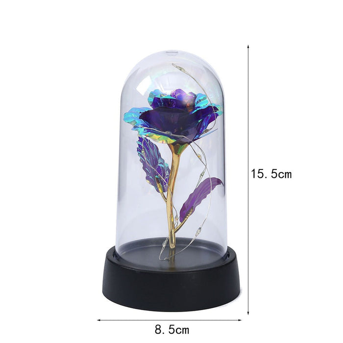 Vibe Geeks Led Enchanted Galaxy Rose With Fairy Lights In Dome