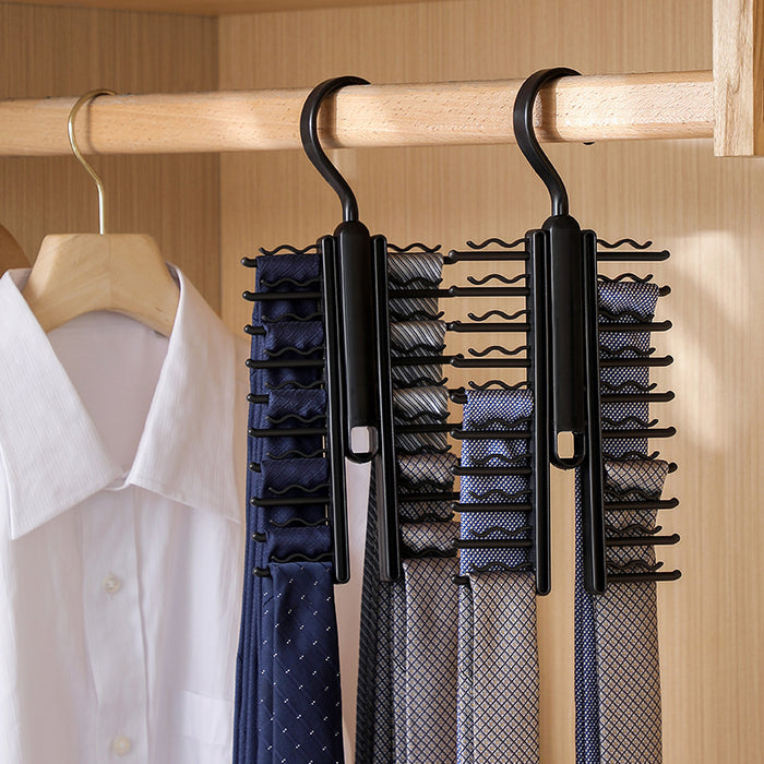 Vibe Geeks 360 Degree Rotating Household Adjustable Tie Storage Rack