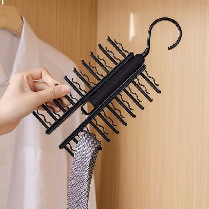 Vibe Geeks 360 Degree Rotating Household Adjustable Tie Storage Rack