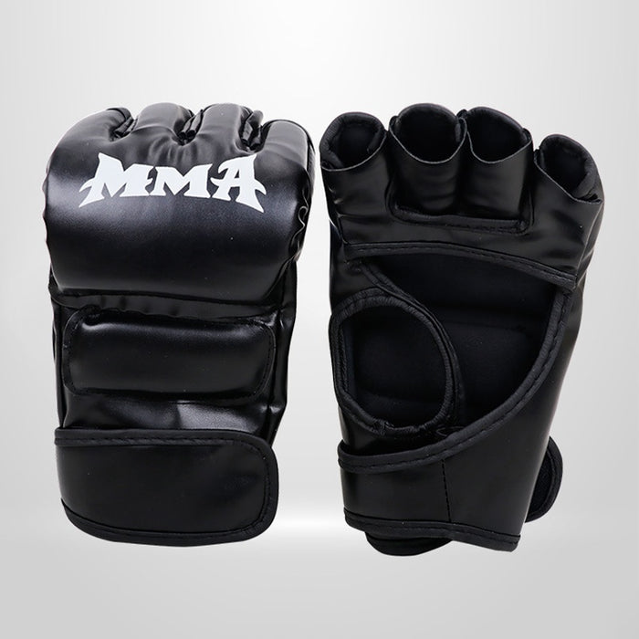 Vibe Geeks Half Finger Leather Cushion Boxing Training Gloves