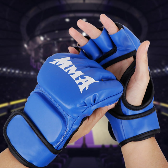 Vibe Geeks Half Finger Leather Cushion Boxing Training Gloves