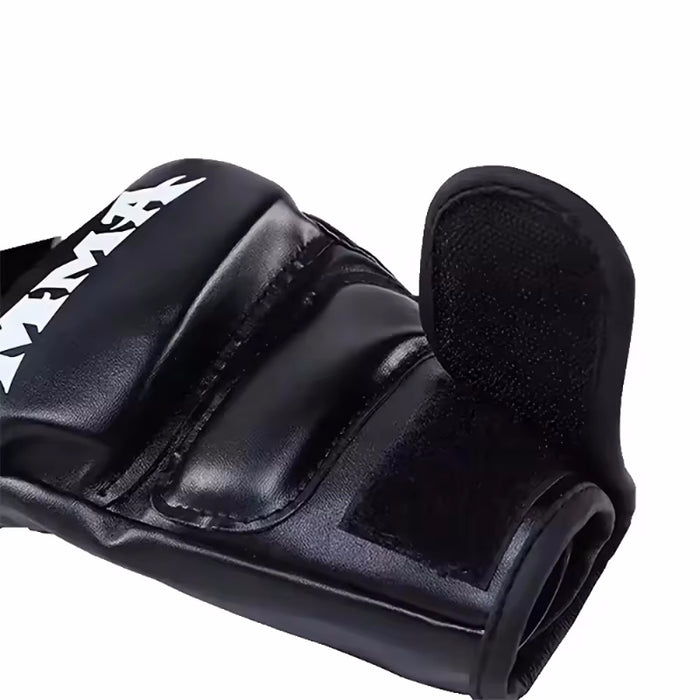 Vibe Geeks Half Finger Leather Cushion Boxing Training Gloves