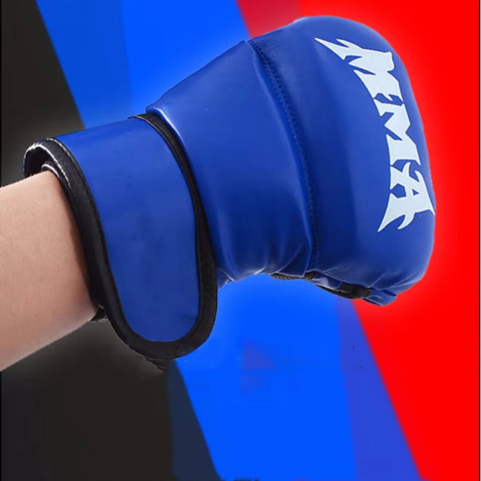 Vibe Geeks Half Finger Leather Cushion Boxing Training Gloves