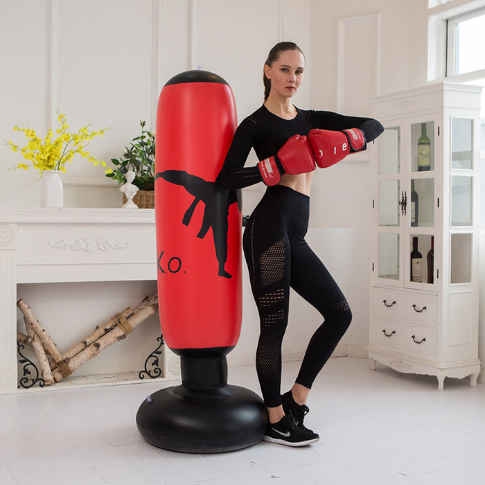 Vibe Geeks 160Cm Inflatable Boxing Kicking Sandbag Pvc Tumbler Training Target