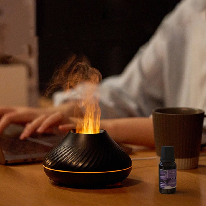 Vibe Geeks Colour Flame Volcanic Aroma Diffuser Essential Oil Lamp