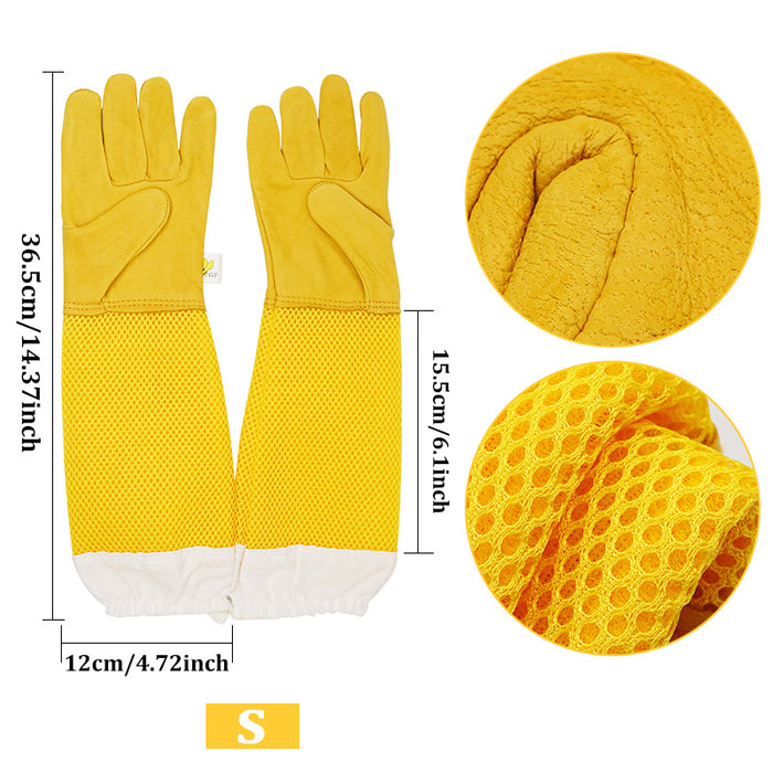 Vibe Geeks Anti-Bee Apiculture Gloves With Ventilated Sleeves