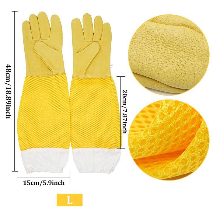 Vibe Geeks Anti-Bee Apiculture Gloves With Ventilated Sleeves