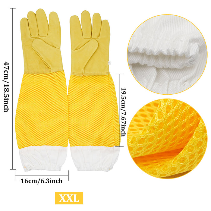 Vibe Geeks Anti-Bee Apiculture Gloves With Ventilated Sleeves