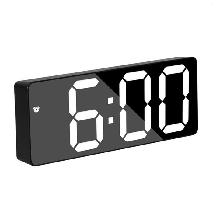 Vibe Geeks Acrylic/Mirror Voice Control Snooze Electronic Led Digital Alarm Clock - Powered By Battery