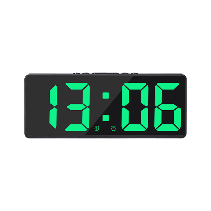 Vibe Geeks Acrylic/Mirror Voice Control Snooze Electronic Led Digital Alarm Clock - Powered By Battery