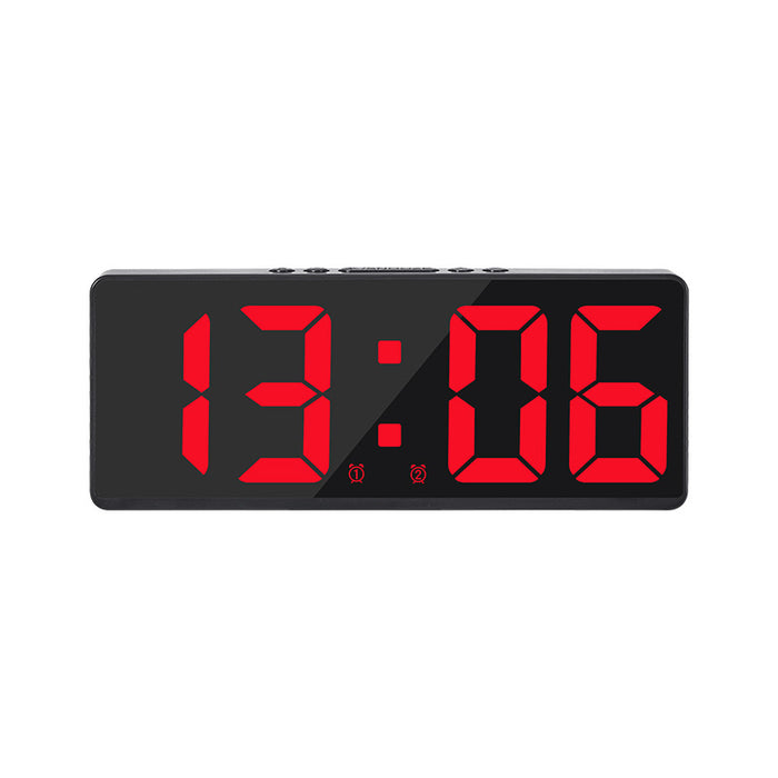 Vibe Geeks Acrylic/Mirror Voice Control Snooze Electronic Led Digital Alarm Clock - Powered By Battery