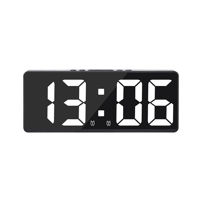 Vibe Geeks Acrylic/Mirror Voice Control Snooze Electronic Led Digital Alarm Clock - Powered By Battery