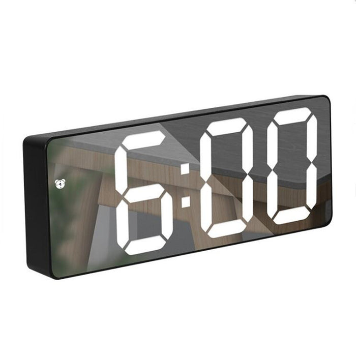 Vibe Geeks Acrylic/Mirror Voice Control Snooze Electronic Led Digital Alarm Clock - Powered By Battery