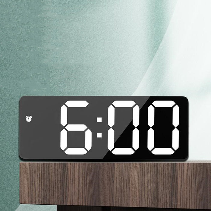 Vibe Geeks Acrylic/Mirror Voice Control Snooze Electronic Led Digital Alarm Clock - Powered By Battery