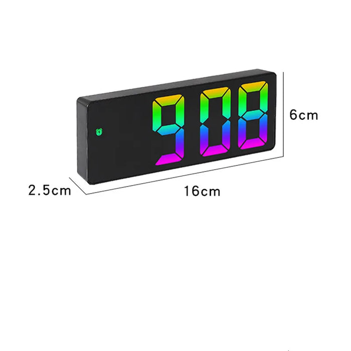 Vibe Geeks Acrylic/Mirror Voice Control Snooze Electronic Led Digital Alarm Clock - Powered By Battery