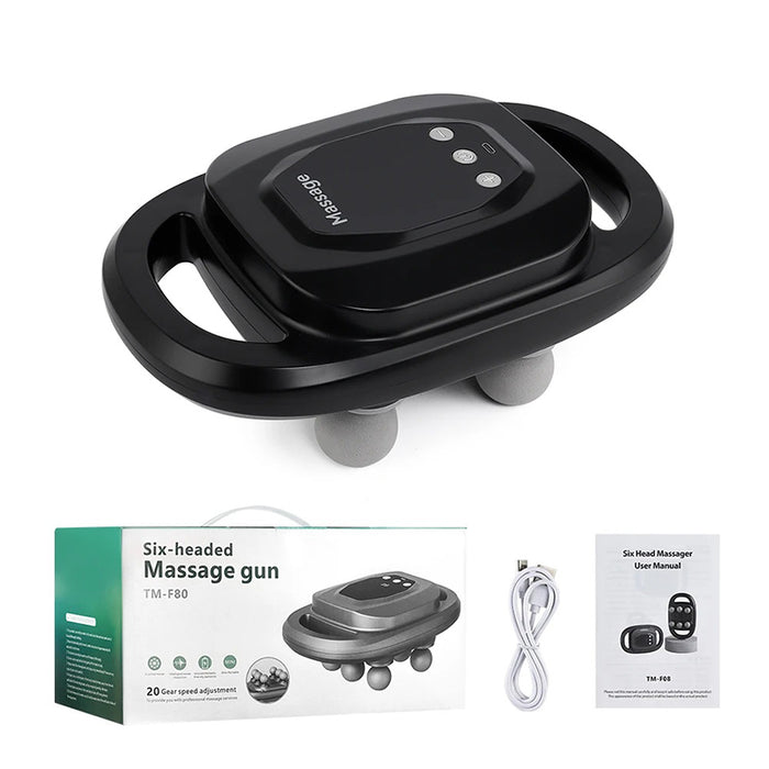 Vibe Geeks 6-Head Vibration Wireless Fascia Gun For Deep Muscle Relaxation