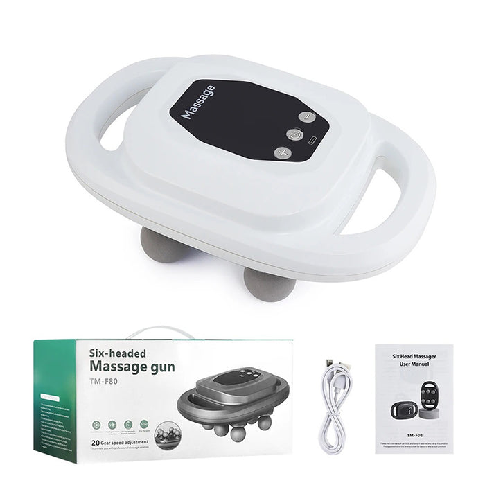 Vibe Geeks 6-Head Vibration Wireless Fascia Gun For Deep Muscle Relaxation