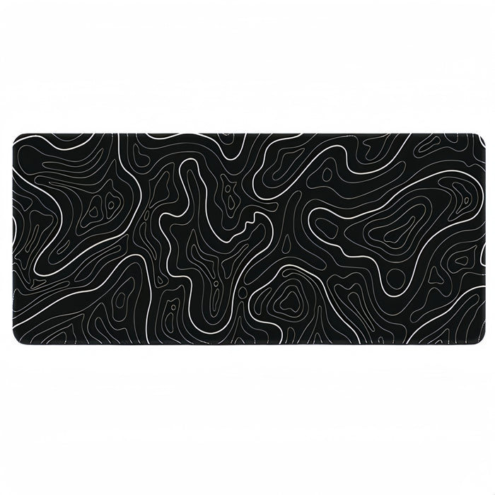 Vibe Geeks Anti-Slip Topographic Black And White Mouse Pad For Keyboard - 30X80Cm