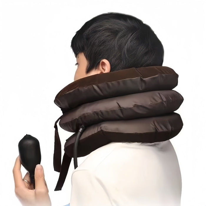 Vibe Geeks 3 Layers Neck Corrector Air Inflatable Cervical Vertebra Traction Soft Brace Pillow