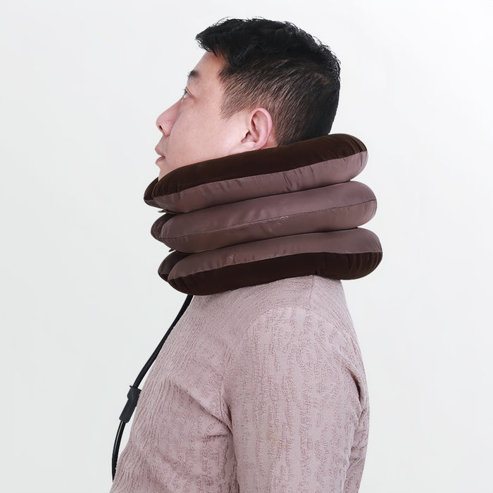 Vibe Geeks 3 Layers Neck Corrector Air Inflatable Cervical Vertebra Traction Soft Brace Pillow