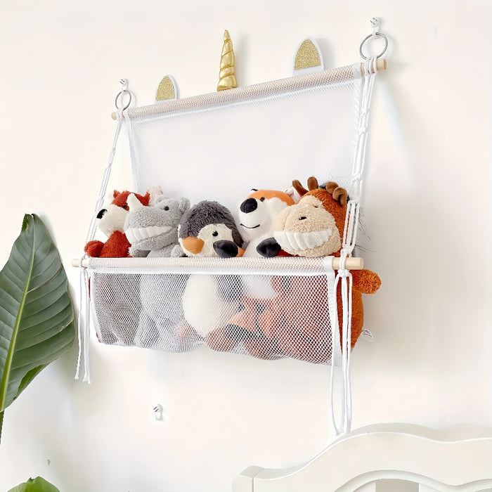 Vibe Geeks Bohemian Wall Hanging Plush Toy Organizer