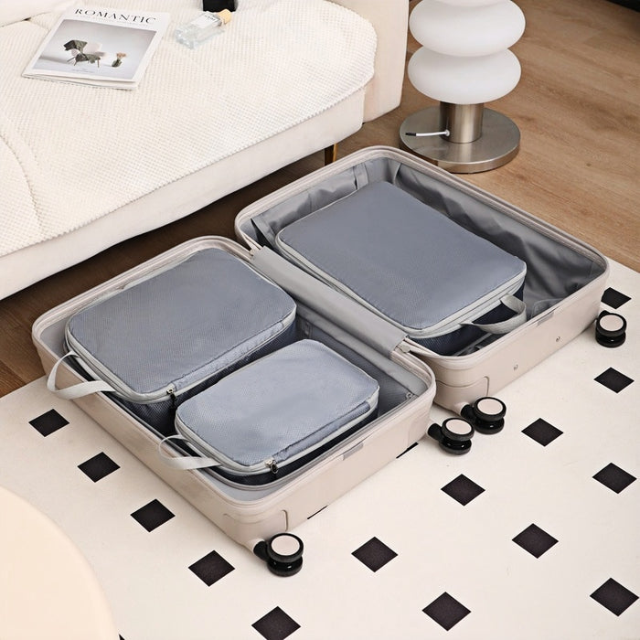 Vibe Geeks 3Pcs Compressible Travel Storage Bag Suitcase Packing Cubes