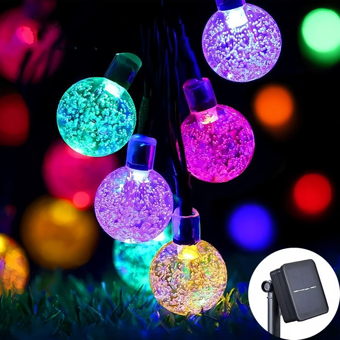 Vibe Geeks Led Solar Crystal Globe String Lights