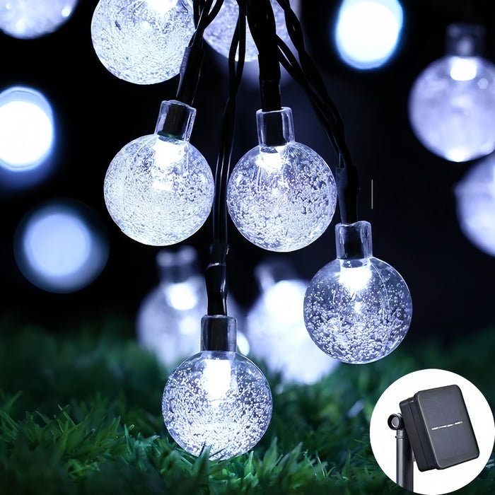 Vibe Geeks Led Solar Crystal Globe String Lights