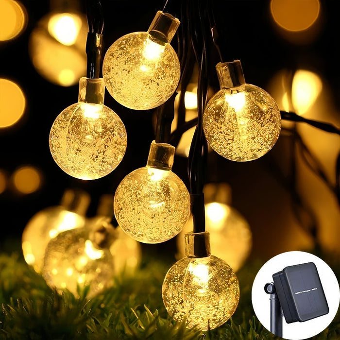 Vibe Geeks Led Solar Crystal Globe String Lights