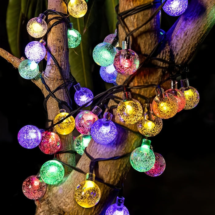 Vibe Geeks Led Solar Crystal Globe String Lights