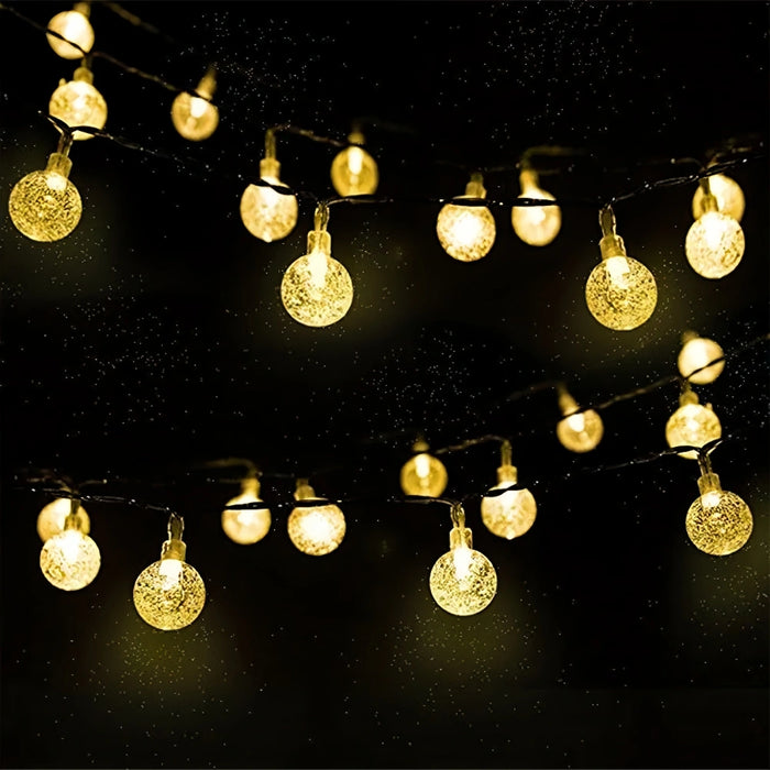 Vibe Geeks Led Solar Crystal Globe String Lights