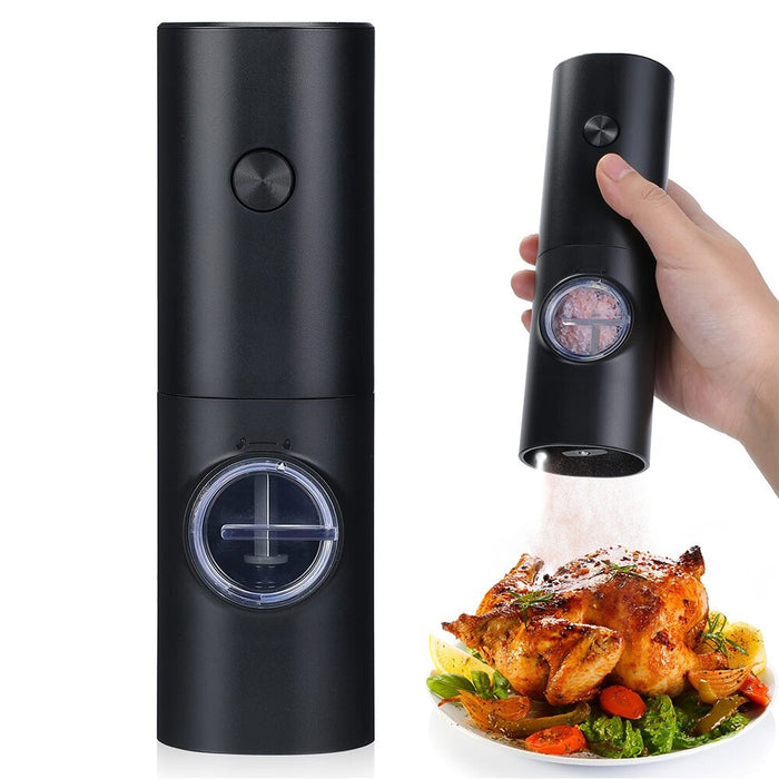 Vibe Geeks Coarseness Adjustable Refillable Electric Salt And Pepper Grinder