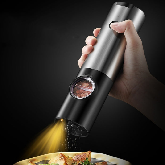 Vibe Geeks Coarseness Adjustable Refillable Electric Salt And Pepper Grinder