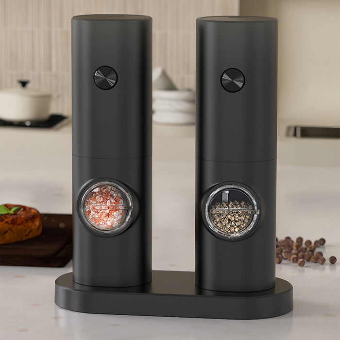 Vibe Geeks Coarseness Adjustable Refillable Electric Salt And Pepper Grinder