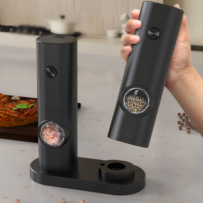 Vibe Geeks Coarseness Adjustable Refillable Electric Salt And Pepper Grinder