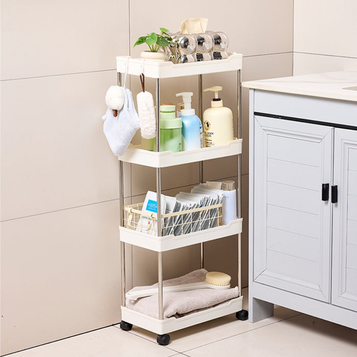 Vibe Geeks Multi-Purpose Portable Bathroom Storage Rack On Wheels