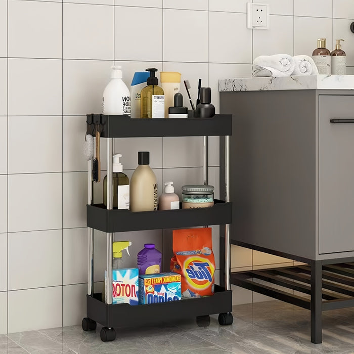 Vibe Geeks Multi-Purpose Portable Bathroom Storage Rack On Wheels