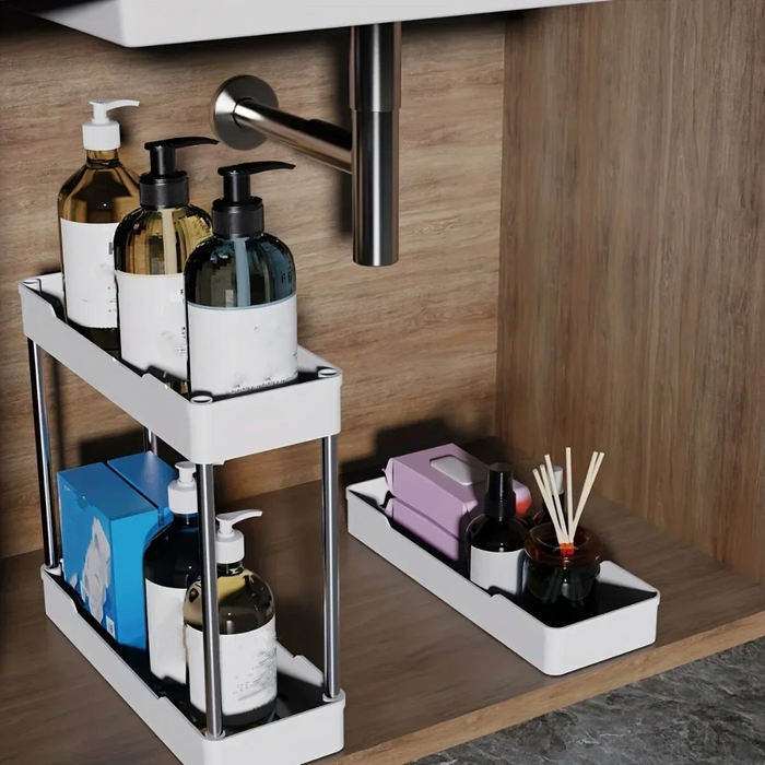 Vibe Geeks Multi-Purpose Portable Bathroom Storage Rack On Wheels