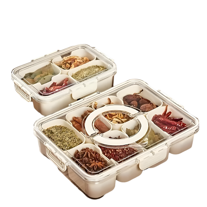 Vibe Geeks 8-Grid Divided Serving Tray Storage Box