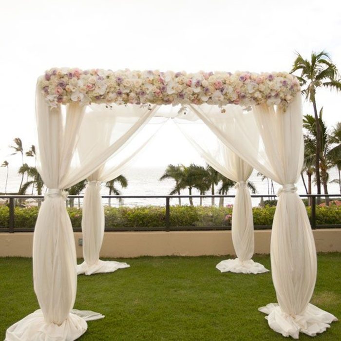 Vibe Geeks Height Adjustable Heavy Duty Wedding Ceremony Canopy Chuppah Backdrop Stand Kit