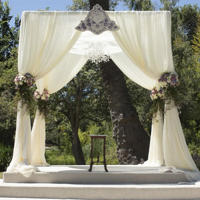 Vibe Geeks Height Adjustable Heavy Duty Wedding Ceremony Canopy Chuppah Backdrop Stand Kit