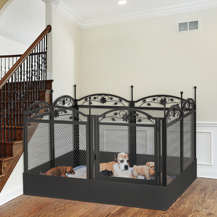 Vibe Geeks Detachable Dog Playpen Fence Puppy Kennel Cage With Waterproof Fertility Pad