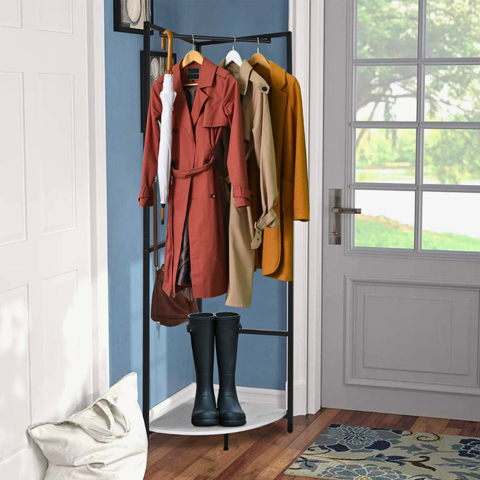 Vibe Geeks Corner Entryway Freestanding Hall Tree Coat Rack