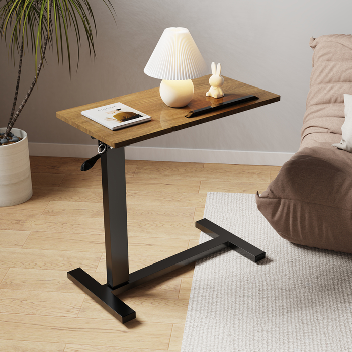 Vibe Geeks Split Top Tilting Adjustable Overbed Table With Wheels