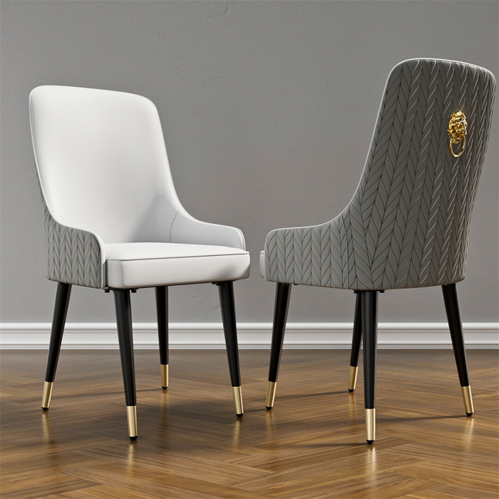 Vibe Geeks Stylish Pu Leather Dining Chairs With Metal Legs