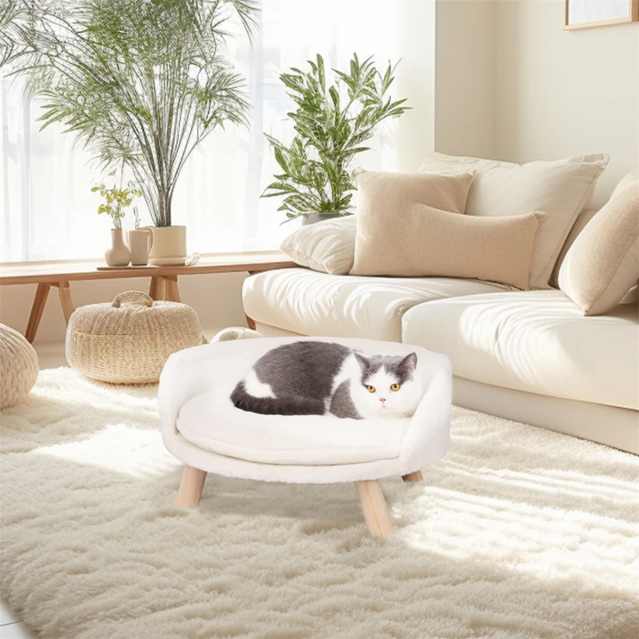 Vibe Geeks Plush Luxury Cat Bed With Cozy Cushion Pad